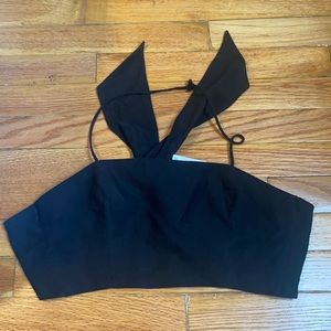 Zara cropped halter tie around top